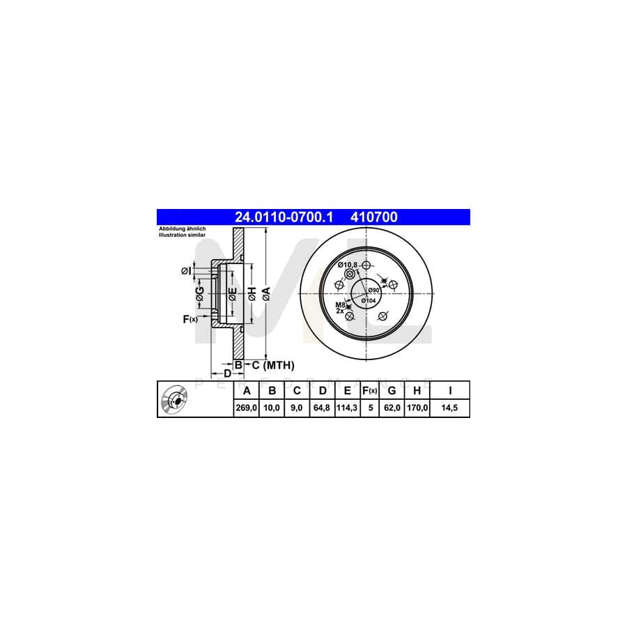 ATE 24.0110-0700.1 Brake Disc Solid | ML Performance Car Parts