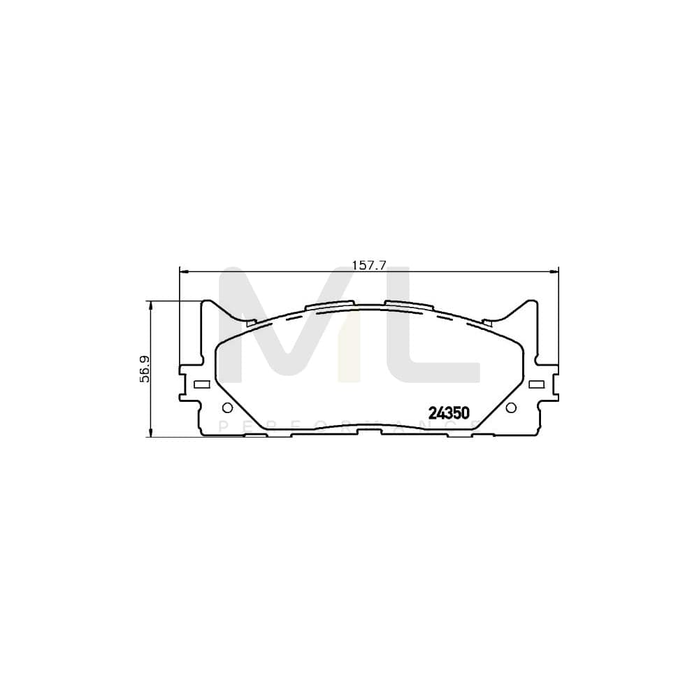 Hella 8DB 355 012-401 Brake Pad Set Not Prepared For Wear Indicator, With Accessories | ML Performance Car Parts