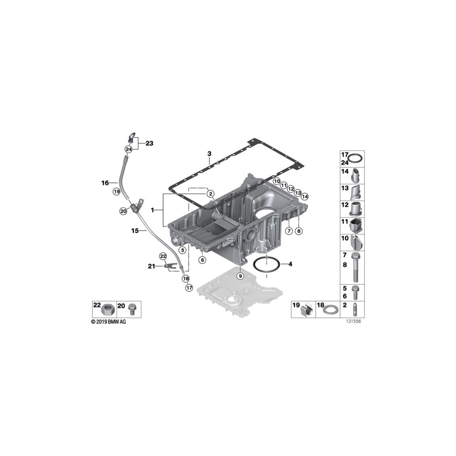 Genuine BMW 11137539009 E53 Oil Pan Upper Part (Inc. X5 4.4i & X5 4.8is) | ML Performance UK Car Parts