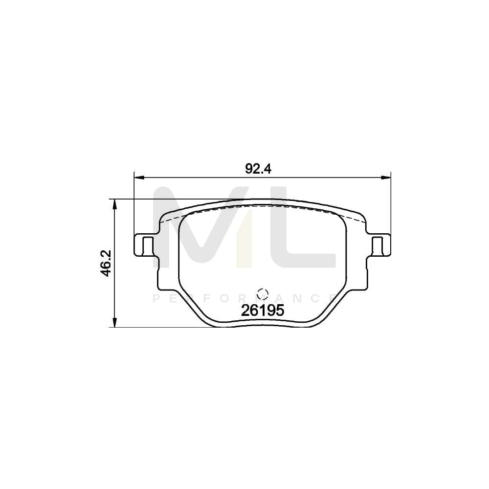 Hella 8DB 355 040-321 Brake Pad Set Incl. Wear Warning Contact, With Brake Caliper Screws, With Accessories | ML Performance Car Parts