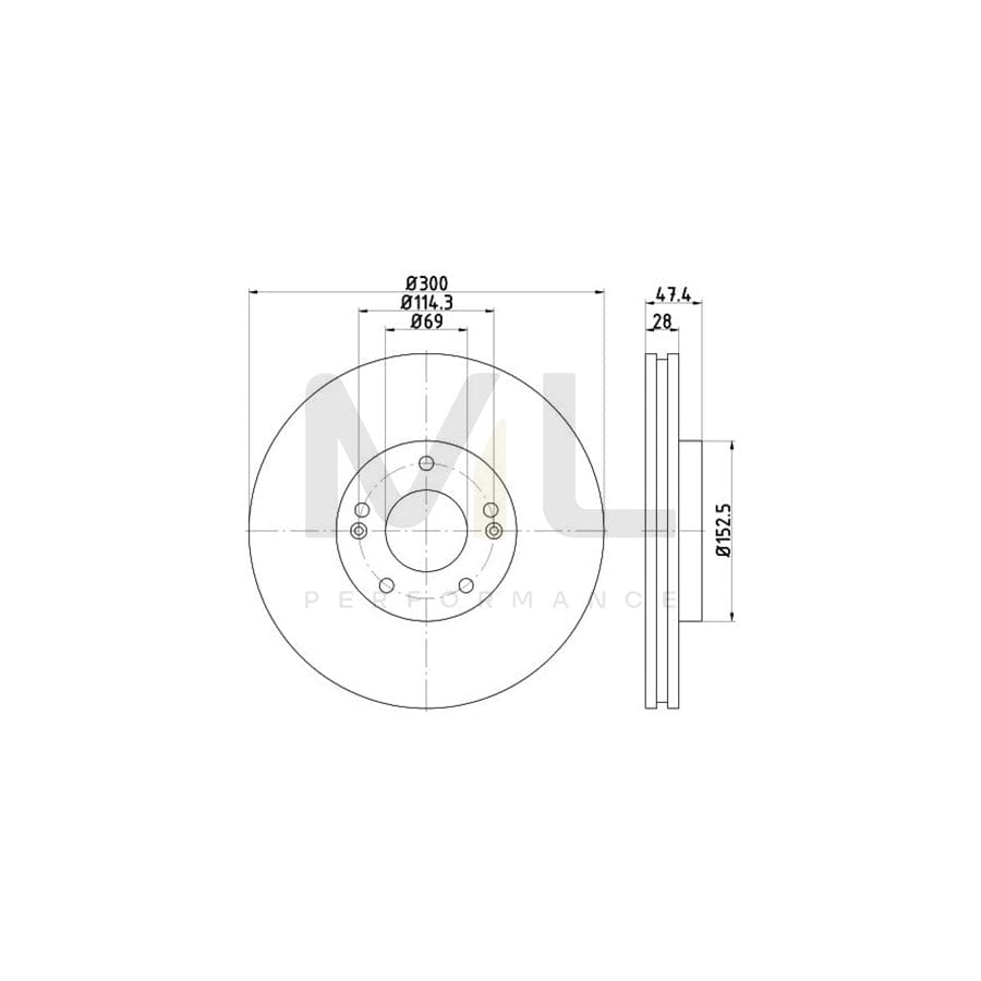 TEXTAR PRO 92243503 Brake Disc Internally Vented, Coated, without wheel hub, without wheel studs | ML Performance Car Parts