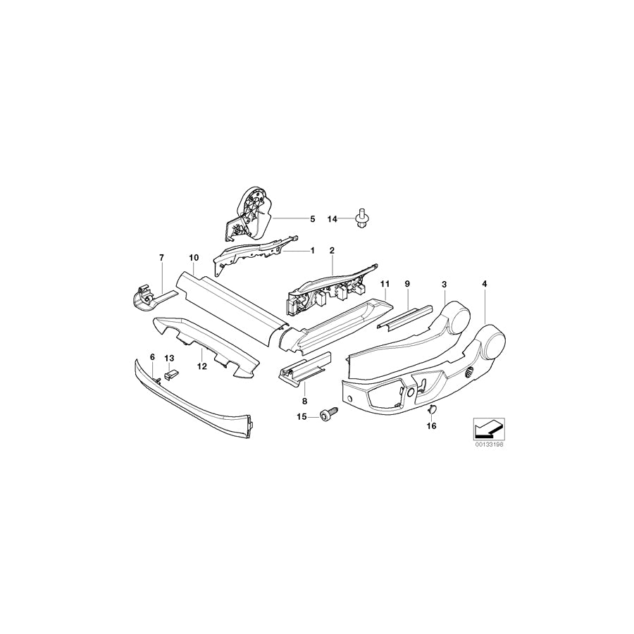 Genuine BMW 52107068506 E65 E66 E67 Attachment Rail, Cover, Right SCHWARZ (Inc. 745d, 525xi & 523i) | ML Performance UK