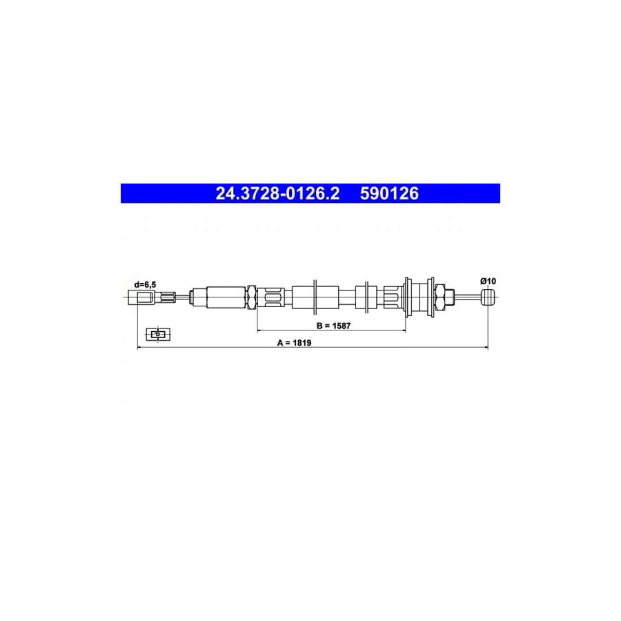 ATE 24.3728-0126.2 Clutch Cable For Vw Lt