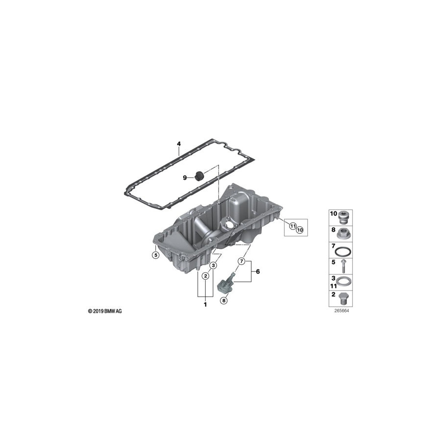 Genuine BMW 11137556664 F07 F10 Oil Pan (Inc. 640iX, 740LiX & 535iX) | ML Performance UK Car Parts