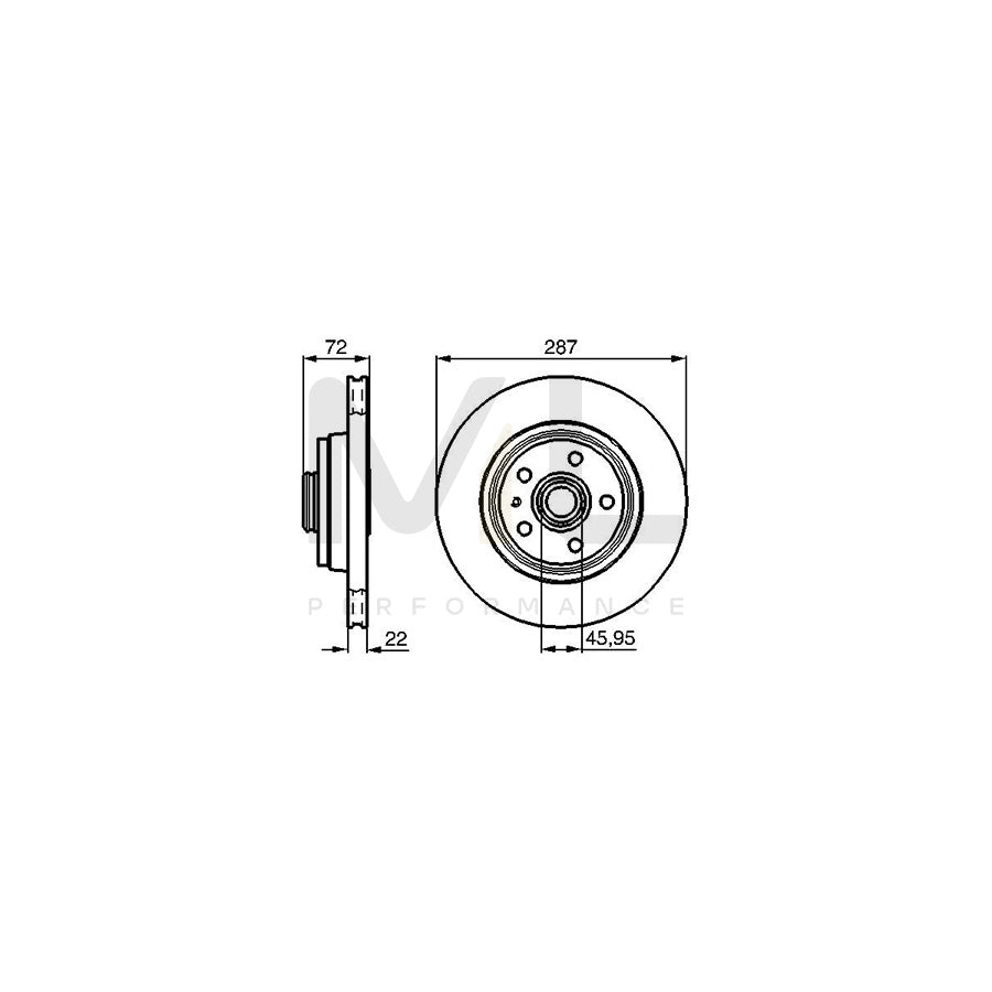 BOSCH 0 986 478 509 Brake Disc Internally Vented, Vented, Oiled, with bolts/screws | ML Performance Car Parts