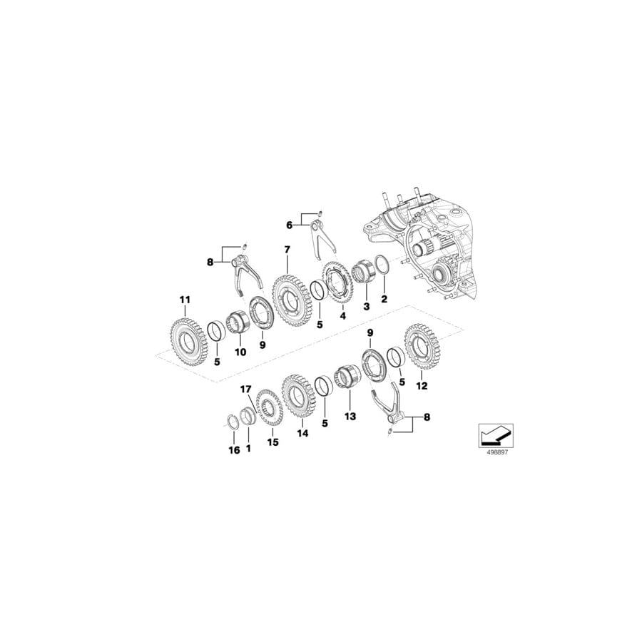 Genuine BMW 23008419514 BMW Gear Set OUTPUT 17/38 (Inc.  & M6 GT3) | ML Performance UK Car Parts