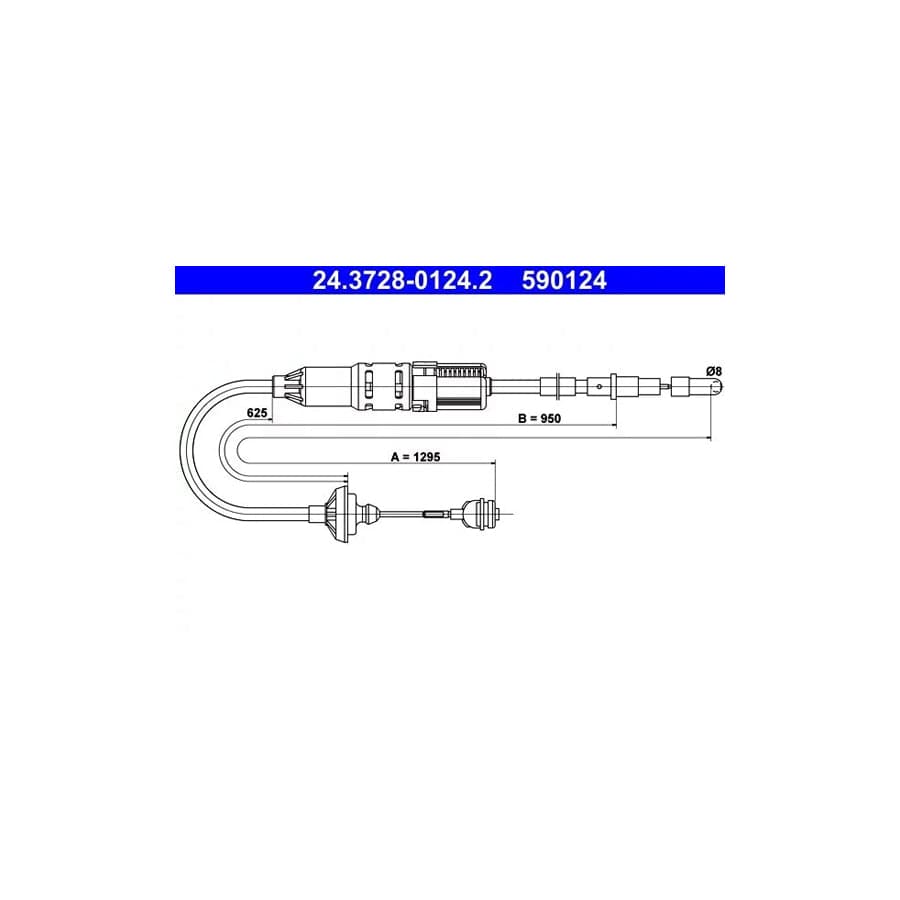 ATE 24.3728-0124.2 Clutch Cable For Vw Passat