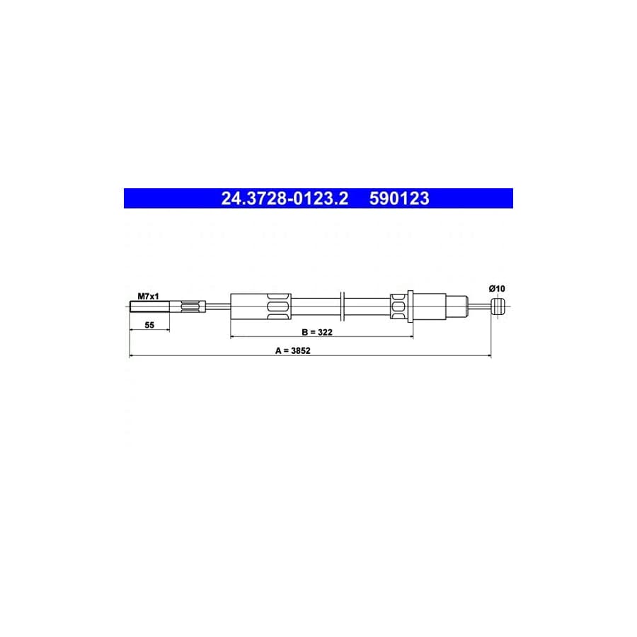 ATE 24.3728-0123.2 Clutch Cable For Vw Transporter
