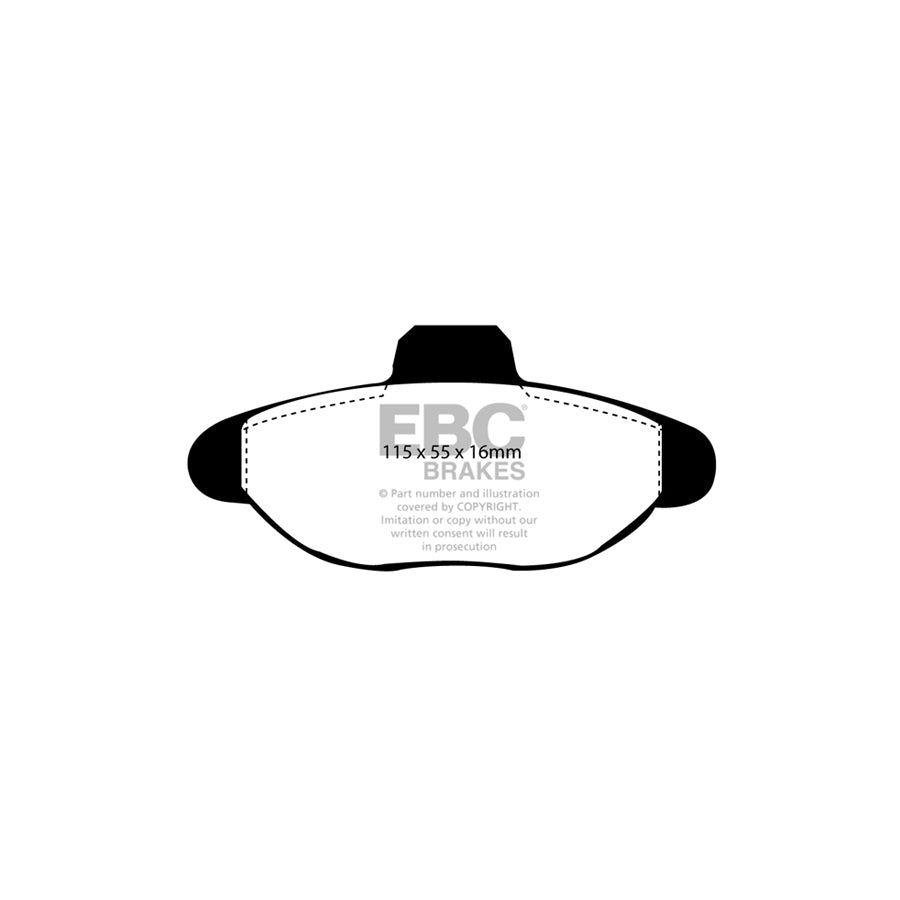 EBC DP2944 Fiat Lancia Greenstuff Front Brake Pads (Inc. Cinquecento, Seicento, Y) 2 | ML Performance UK Car Parts