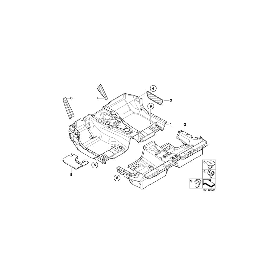 Genuine BMW 51477040612 E63 E64 Foam Insert Footwell Rear Right (Inc. 645Ci, 650i & M6) | ML Performance UK Car Parts