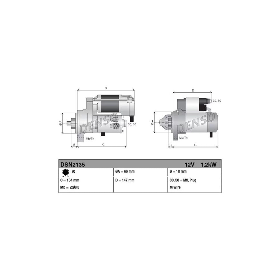 Denso DSN2135 Dsn2135 Starter Motor | ML Performance UK