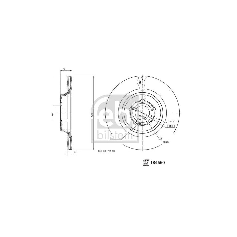 Febi Bilstein 184660 Brake Disc