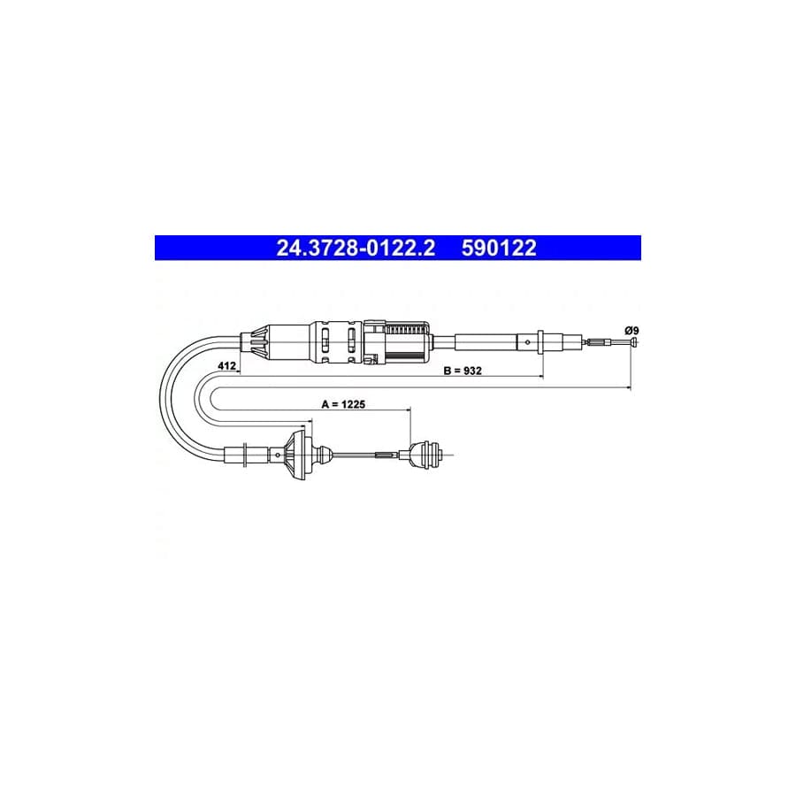 ATE 24.3728-0122.2 Clutch Cable For Vw Transporter