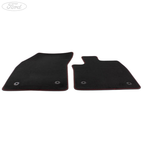 GENUINE FORD 2399661 FOCUS PREMIUM VELOURS FLOOR MATS FRONT, BLACK WITH RED STITCHING | ML Performance UK