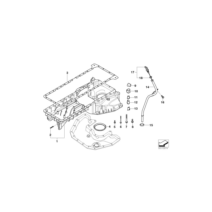 Genuine BMW 11137574531 E65 E66 Oil Pan Upper Part (Inc. 760i & 760Li) | ML Performance UK Car Parts