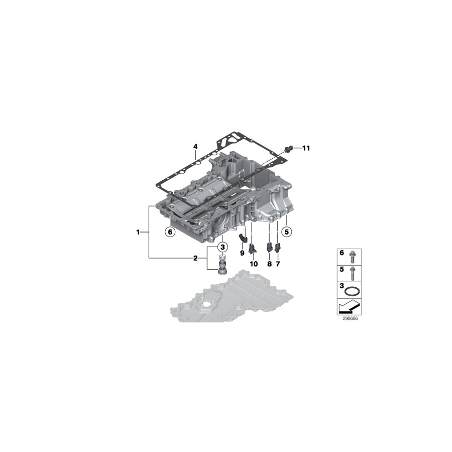 Genuine BMW 11137621072 E72 F15 E70 Oil Pan Upper Part (Inc. X6 M, X5 50iX 4.0 & X6 50iX 4.0) | ML Performance UK Car Parts