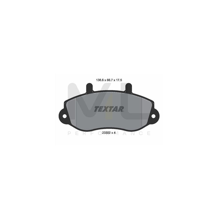 TEXTAR 2330201 Brake pad set not prepared for wear indicator | ML Performance Car Parts