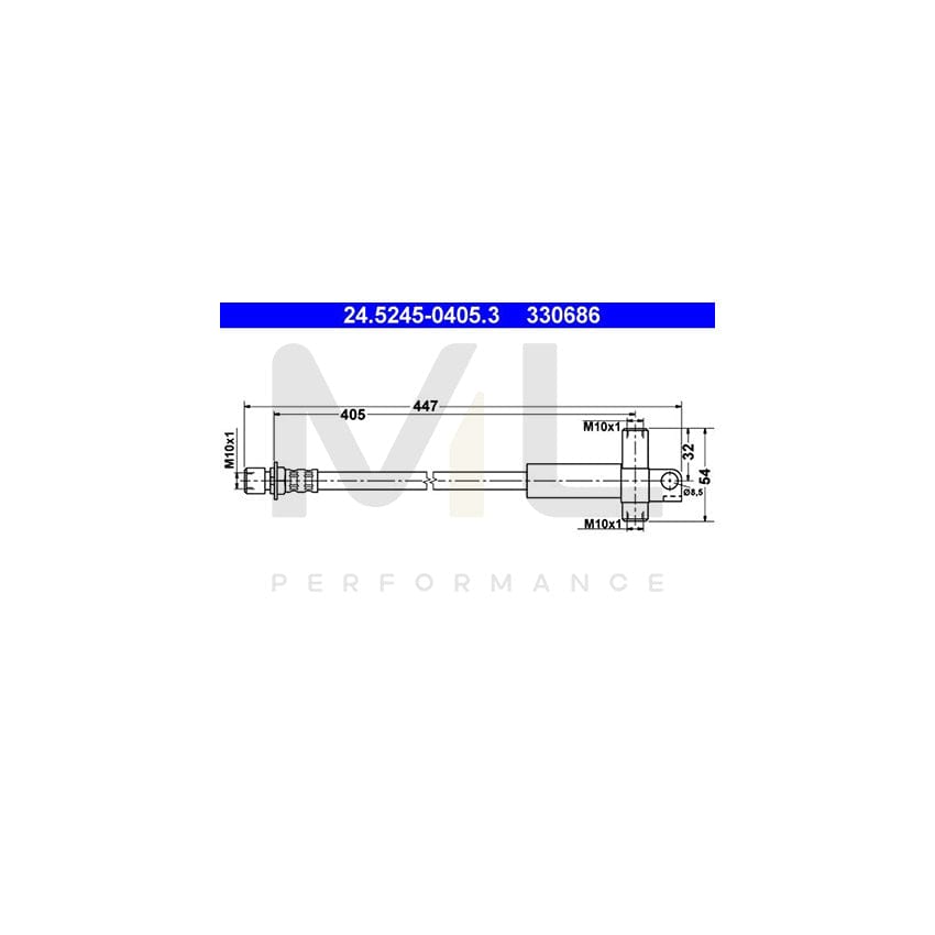 ATE 24.5245-0405.3 Brake Hose for FORD TRANSIT 405mm, M10x1 | ML Performance Car Parts