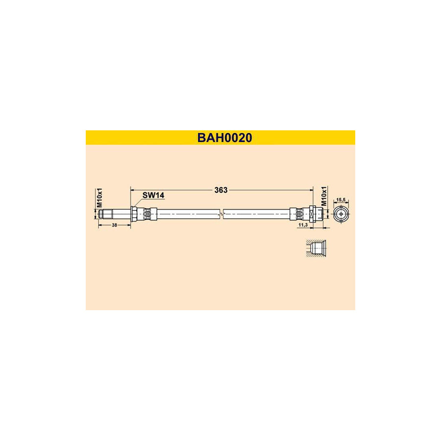 Barum BAH0020 Brake Hose