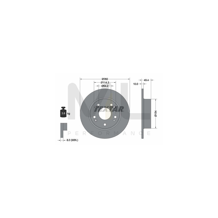 TEXTAR 92144600 Brake Disc for HONDA ACCORD Solid, without wheel hub, without wheel studs | ML Performance Car Parts