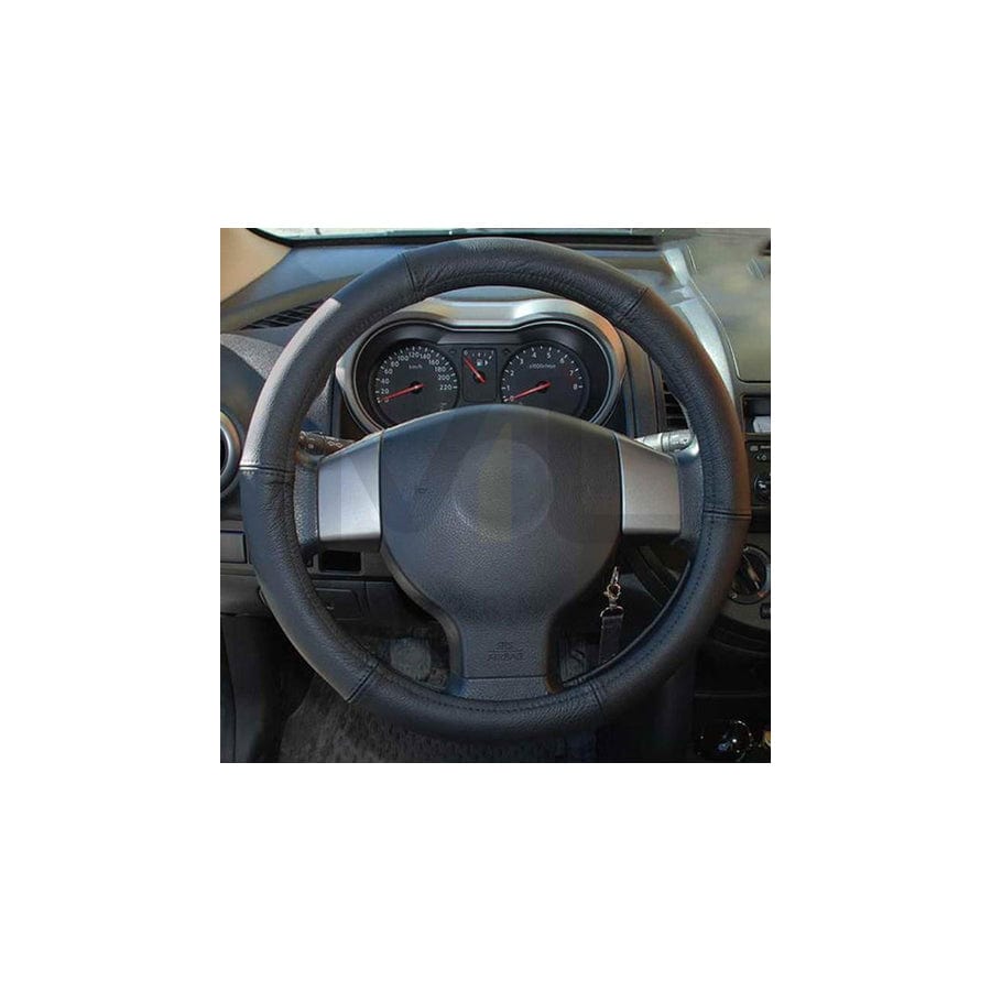 MAMMOOTH CP10066 Steering wheel cover Black, Ø: 49-51cm, Leather | ML Performance Car Parts