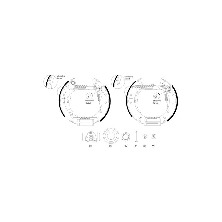 Hella Shoe Kit Pro 8DB 355 004-661 Brake Set, Drum Brakes