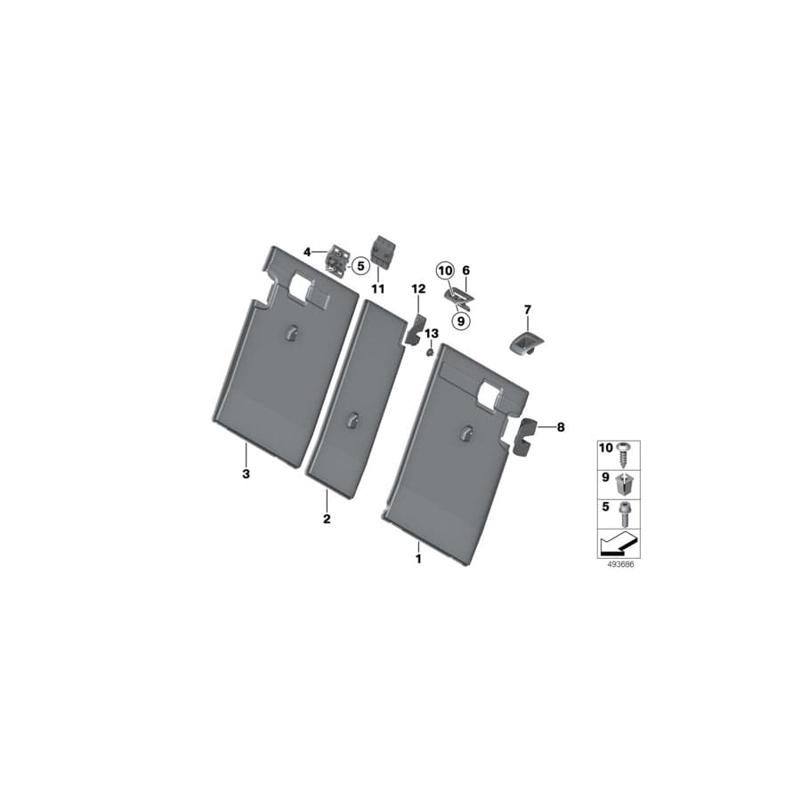 Genuine BMW 52207256351 F25 F16 TriCover For Lock Striker, Center SCHWARZ (Inc. X6) | ML Performance UK Car Parts