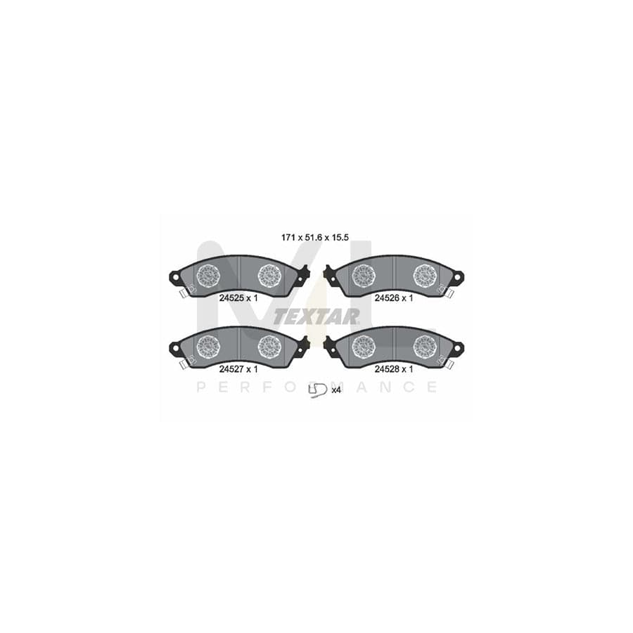 TEXTAR 2452501 Brake pad set with acoustic wear warning | ML Performance Car Parts