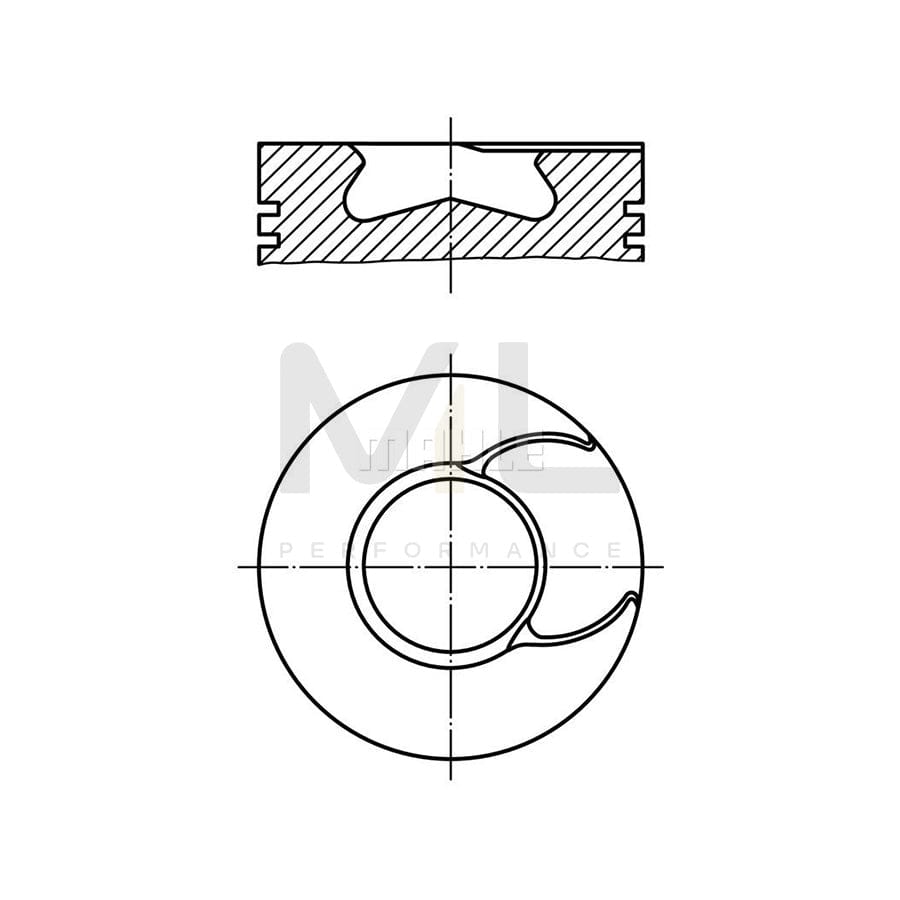 MAHLE ORIGINAL 007 15 00 Piston 82,6 mm, with piston rings, with piston ring carrier | ML Performance Car Parts