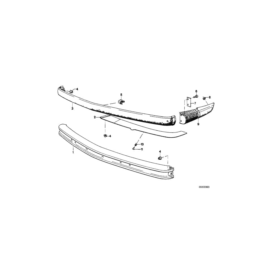 Genuine BMW 51111880444 E12 Bumper Front Right (Inc.  & 528i) | ML Performance UK Car Parts