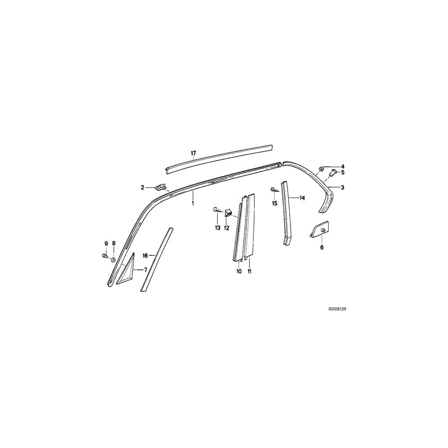 Genuine BMW 51321928856 E32 Moulding Window Frame Right (Inc. 740iL, 750iL & 735i) | ML Performance UK Car Parts