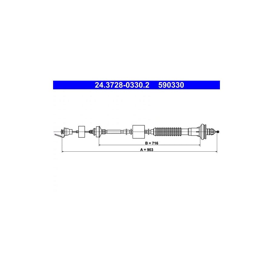 ATE 24.3728-0330.2 Clutch Cable For Citroen Xsara Picasso (N68)