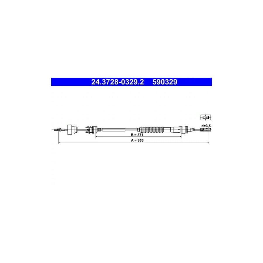 ATE 24.3728-0329.2 Clutch Cable