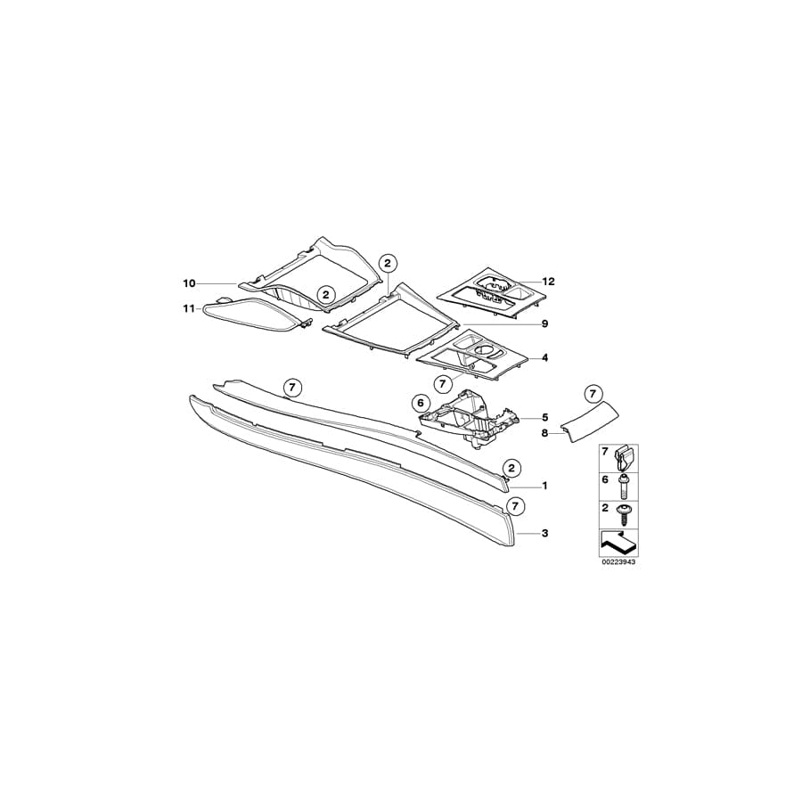 Genuine BMW 51166973485 E70 E71 Trim Cover, Center Console, Left SAVANNABEIGE (Inc. X5) | ML Performance UK Car Parts