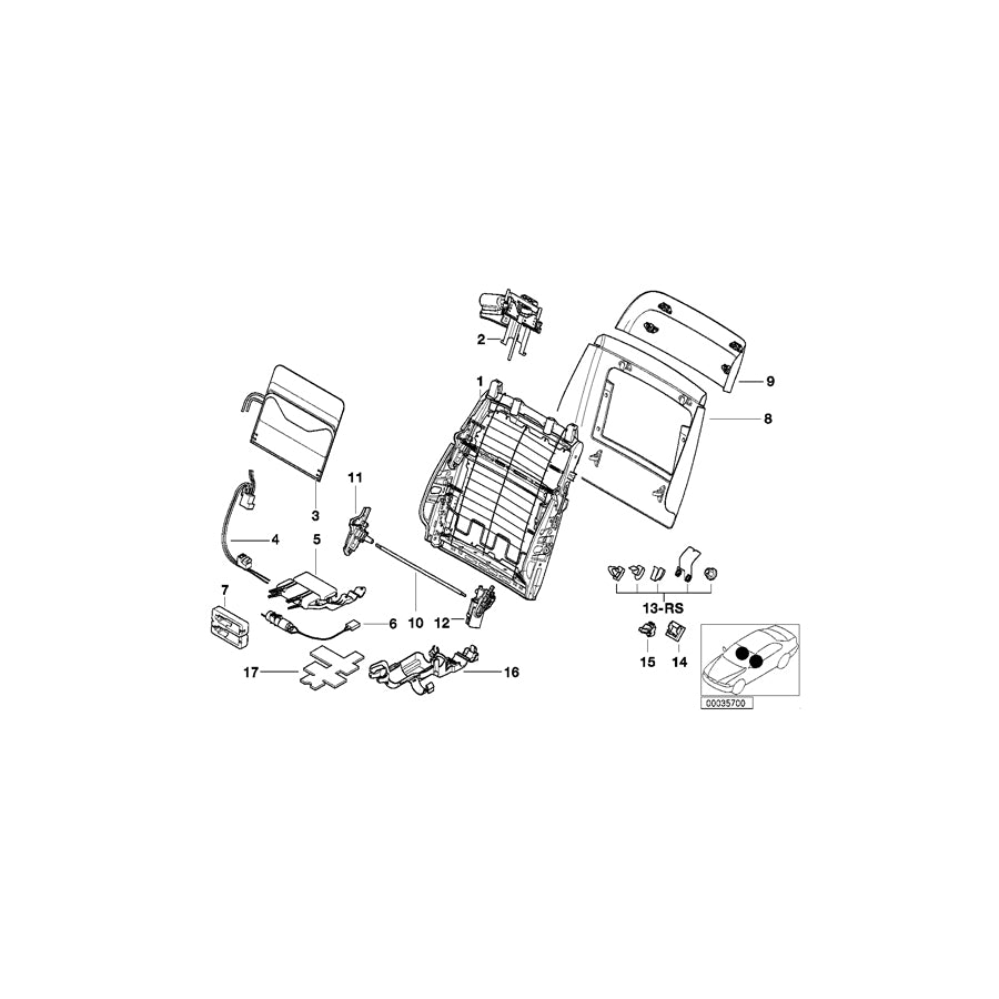 Genuine BMW 67668352262 E39 E38 Actuator F Upper Backrest Adjustment (Inc. 750iLS, M5 & 750i) | ML Performance UK