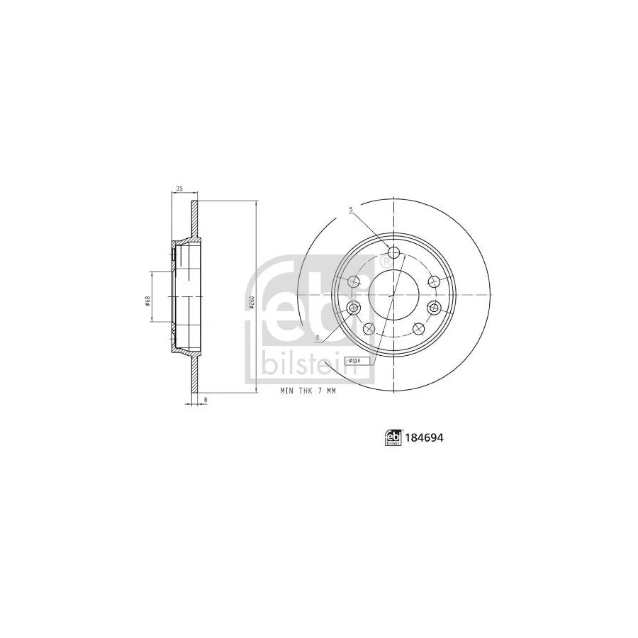 Febi Bilstein 184694 Brake Disc For Renault Zoe (Bfm_)