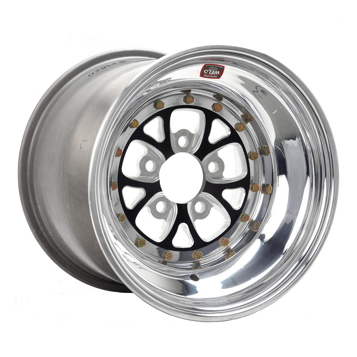 Weld 84B-512282 V-Series Wheel 15x12 5x4.75 ET-13 BS6 Black Center - Polished Shell