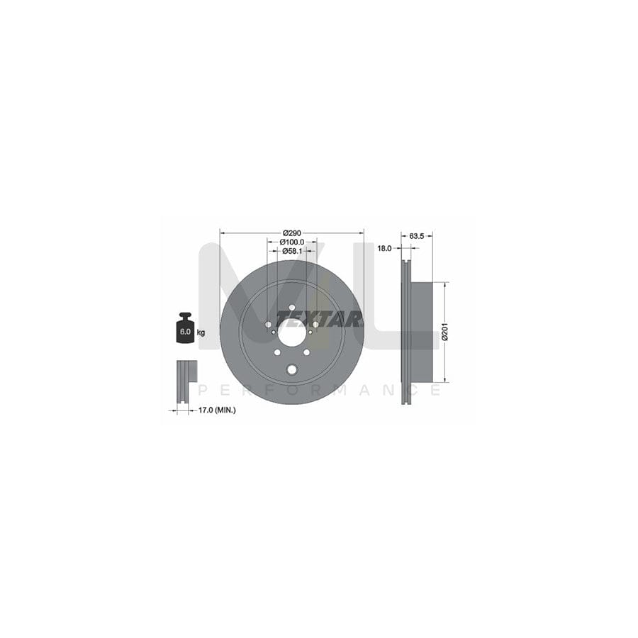 TEXTAR PRO 92270903 Brake Disc Internally Vented, Coated, without wheel hub, without wheel studs | ML Performance Car Parts