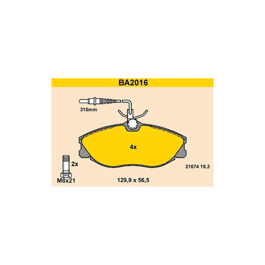 Barum BA2016 Brake Pad Set