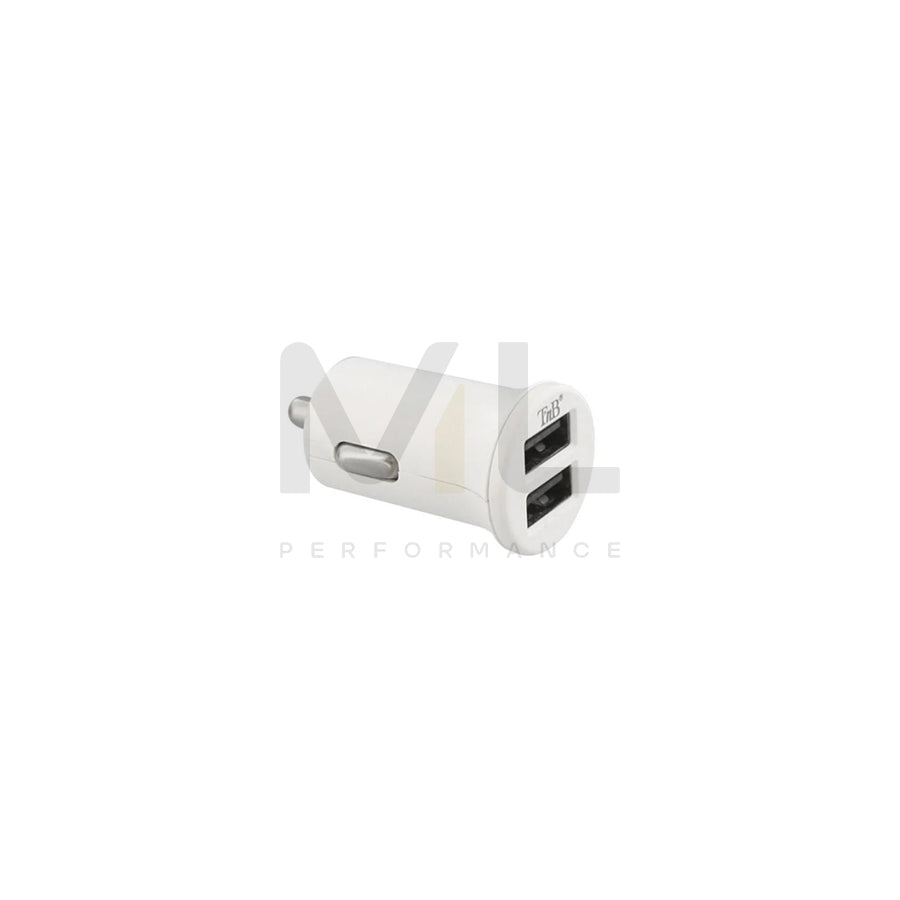 TnB 3341 In-car charger 12, 24V, Number of inlets/outlets: 2 USB, with fuse, White | ML Performance Car Parts