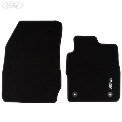 GENUINE FORD 2401520 FIESTA FRONT BLACK VELOUR FLOOR MATS WITH LOGO 2012-2019 | ML Performance UK