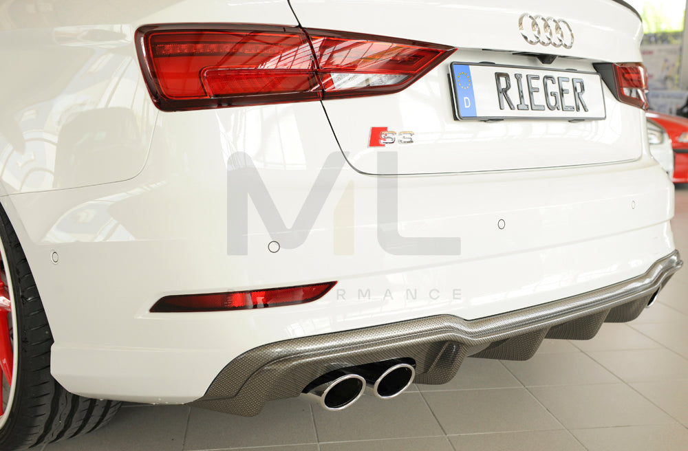 Rieger 00099615 Audi 8V S3 Rear Diffuser 10 | ML Performance UK Car Parts