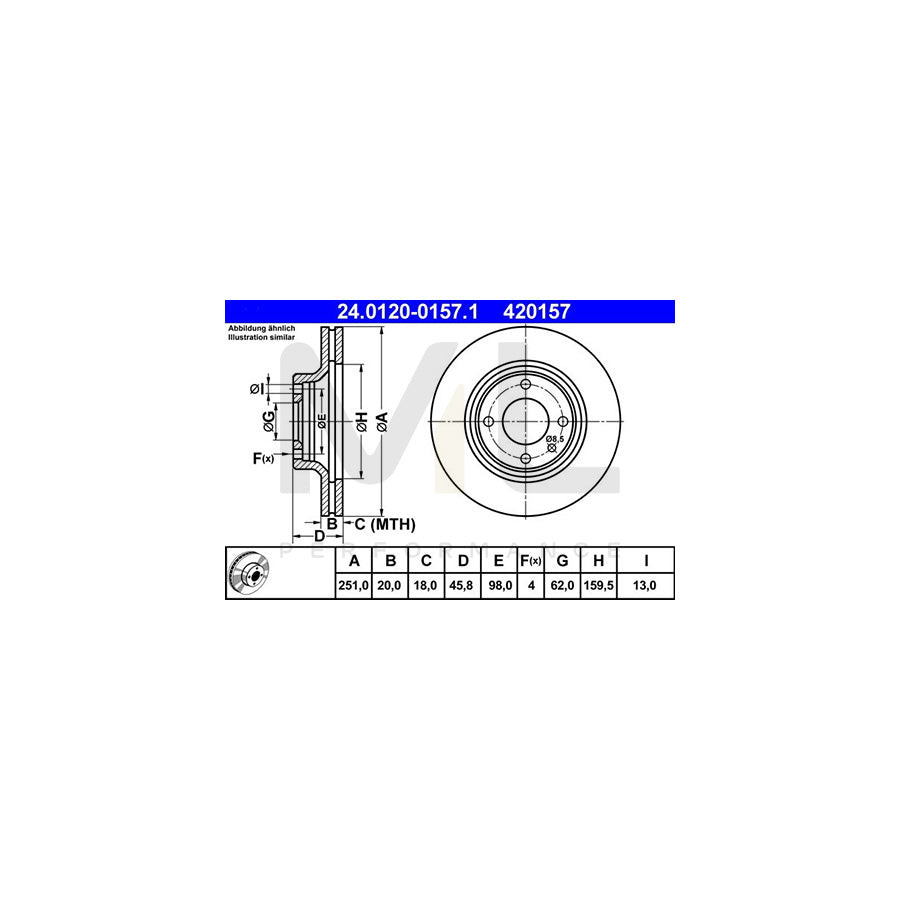 ATE 24.0120-0157.1 Brake Disc Vented | ML Performance Car Parts