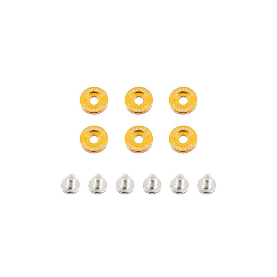 Mishimoto MMFW-SM-6GD Small Fender Washer Kit (6pcs) - Gold