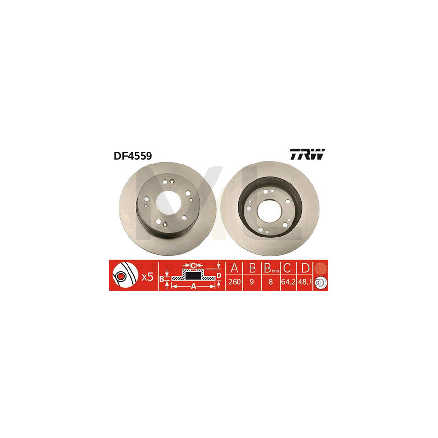 TRW DF4559 Brake Disc Solid | ML Performance Car Parts