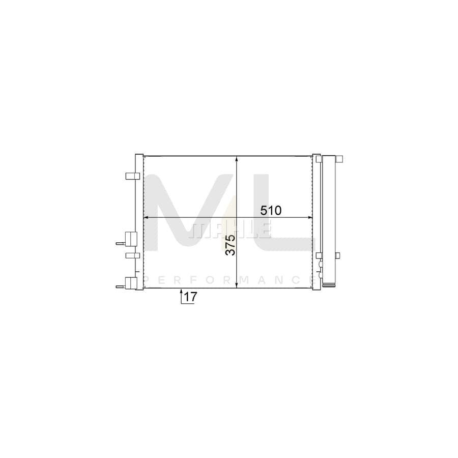 MAHLE ORIGINAL AC 731 000S Air conditioning condenser for HYUNDAI i20 I Hatchback (PB) with dryer | ML Performance Car Parts
