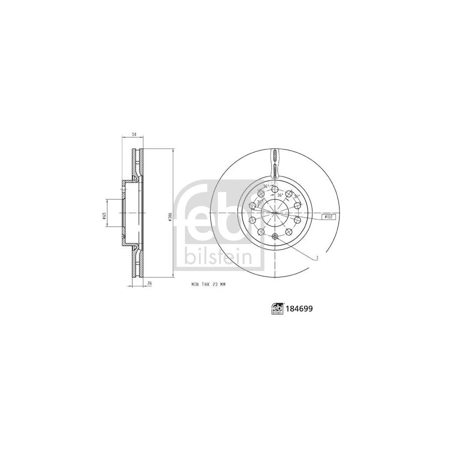 Febi Bilstein 184699 Brake Disc