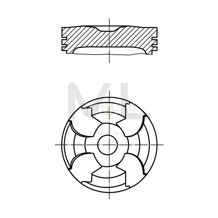 MAHLE ORIGINAL 001 02 00 Piston 87,0 mm, with cooling duct, with piston ring carrier | ML Performance Car Parts