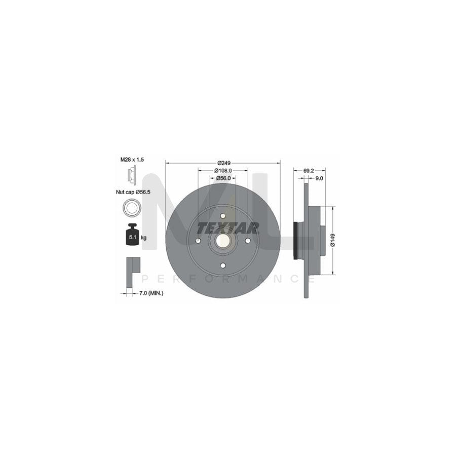 TEXTAR PRO 92202103 Brake Disc Solid, Coated, with integrated magnetic sensor ring, with wheel bearing | ML Performance Car Parts