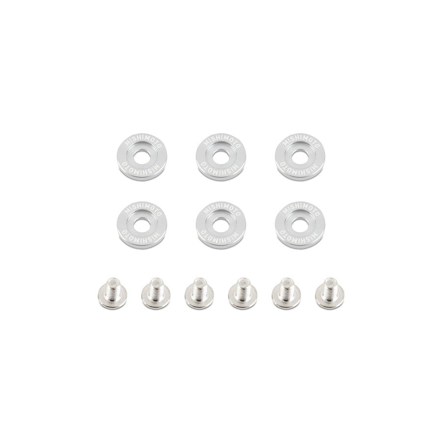 Mishimoto MMFW-LG-6SL Large Fender Washer Kit (6pcs) - Silver